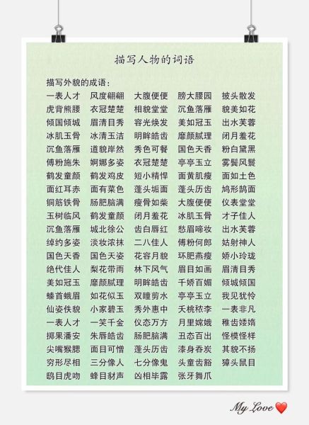 形容人外貌的四字词语有哪些_如何精准描写人物外貌