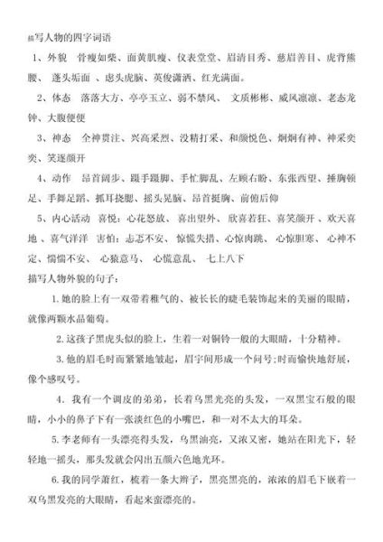 形容人外貌的四字词语有哪些_如何精准描写人物外貌