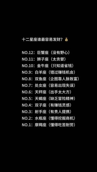财运最好的星座_哪些星座最容易暴富