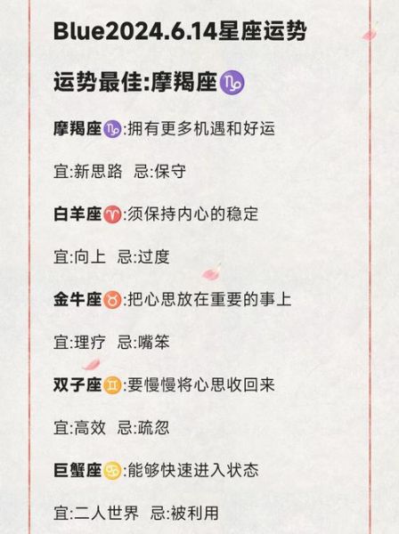 6月星座运势详解_2024年6月星座运势如何
